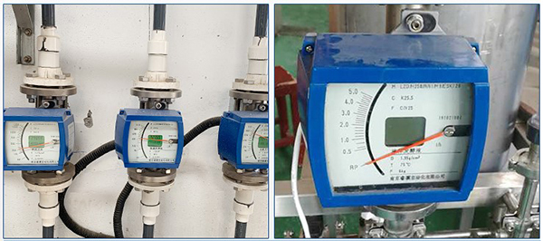 液晶顯示金屬管浮子流量計(jì)現(xiàn)場(chǎng)安裝使用圖