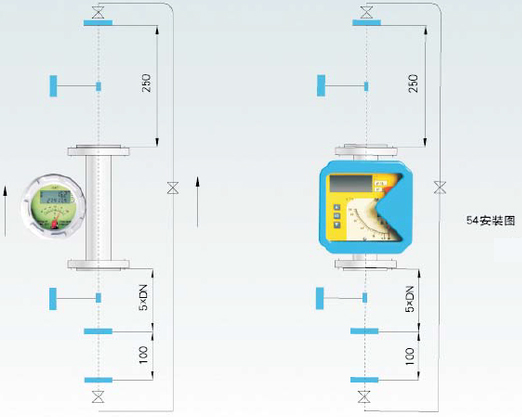 金屬轉(zhuǎn)子流量計安裝圖示四